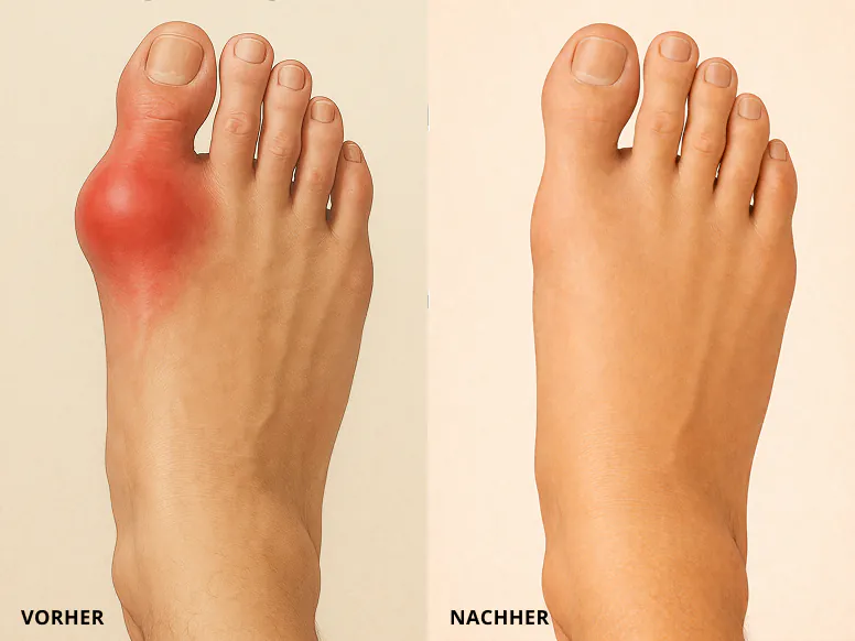 Gicht vorher und nachher