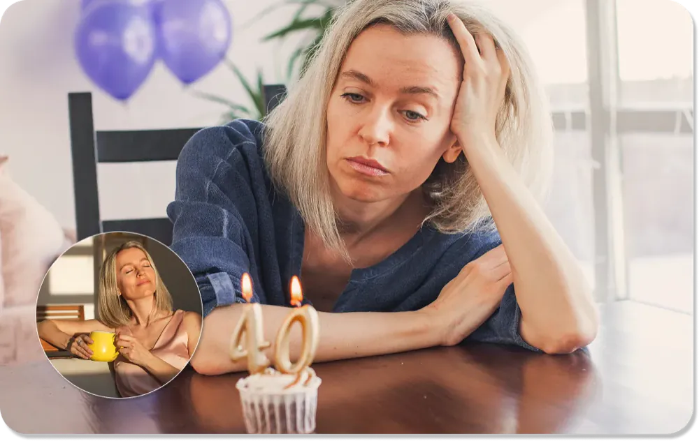 Frau mit 40. Geburtstag